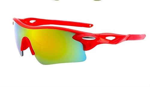 RC-BKKXXEAV Fahrradbrille, TR90 Sport-Sonnenbrille, UV-Schutz Damen, Herren, Laufen, Mountainbike, Radfahren, Golf, Angeln(Color:Red frame) von RC-BKKXXEAV
