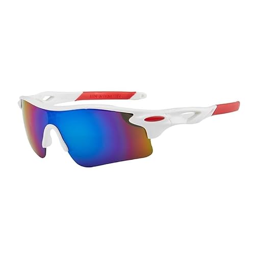 RC-BKKXXEAV Fahrradbrille, TR90 Sport-Sonnenbrille, UV-Schutz Damen, Herren, Laufen, Mountainbike, Radfahren, Golf, Angeln(Color:Red white frame) von RC-BKKXXEAV
