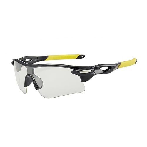 RC-BKKXXEAV Fahrradbrille, TR90 Sport-Sonnenbrille, UV-Schutz Damen, Herren, Laufen, Mountainbike, Radfahren, Golf, Angeln(Color:Yellow Grey film) von RC-BKKXXEAV