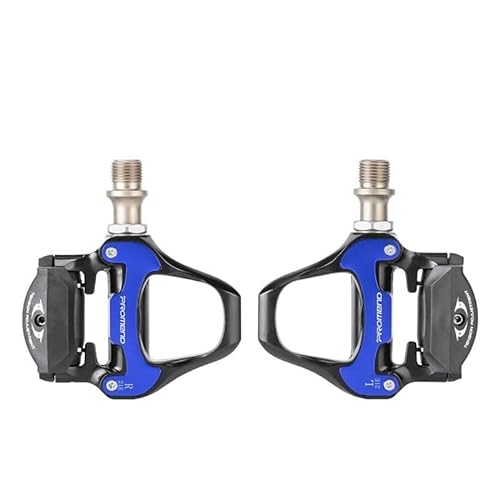 Rennradpedale 9/16 Zoll – Klickpedal – Schnelles Einrasten der Pedale, leicht einstellbare Spannung – Körper aus Verbundwerkstoff – Chromoly-Spindel (Size : Black Blue) von RC-BKKXXEAV