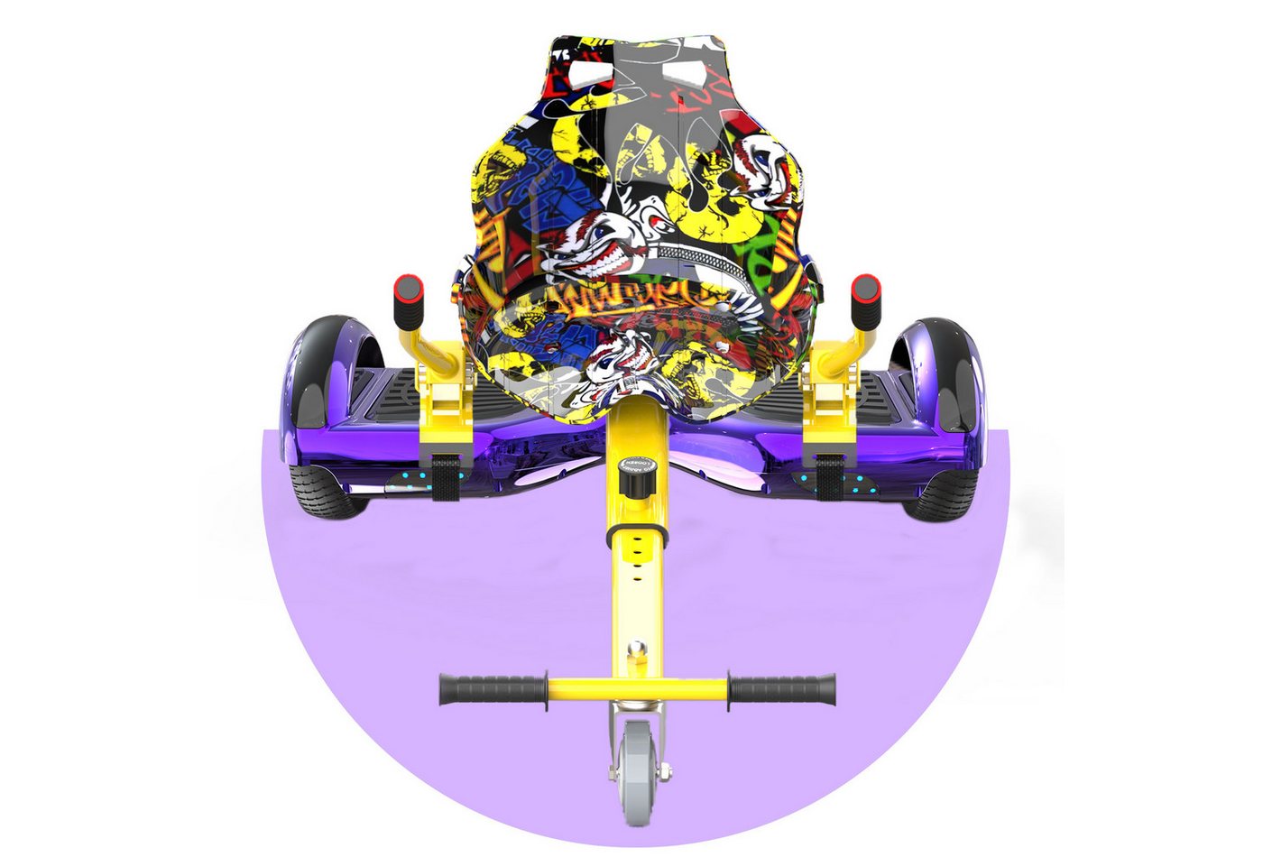 RCB TECH Balance Scooter Kart Set, 6,5 Zoll Hoverboard mit Sitz für Kinder, Hoverboard mit Go-Kart, 120,00 W, 12,00 km/h, bis zu 10 km Reichweite, keine Straßenzulassung von RCB TECH