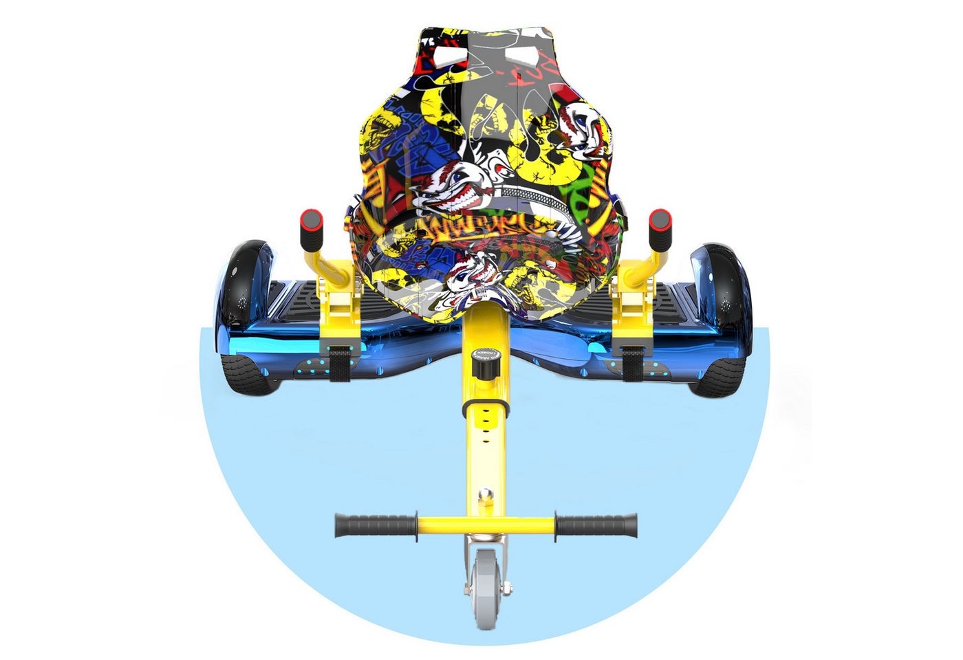 RCB TECH Balance Scooter Kart Set, 6,5 Zoll Hoverboard mit Sitz für Kinder, Hoverboard mit Go-Kart, 120,00 W, 12,00 km/h, bis zu 10 km Reichweite, keine Straßenzulassung von RCB TECH