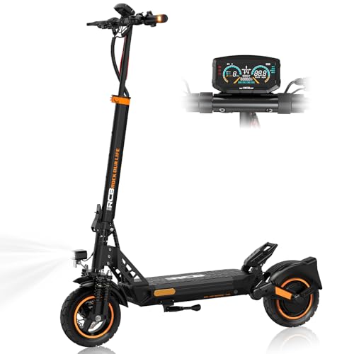 RCB D5 PRO(Premium Version) Elektroroller，E-Scooter mit Straßenzulassung (ABE), NFC/Blinker/APP, 500W-Motor Spitze 1600,110-130KM, 27 Ah,10 Zoll Flatproof-Reifen,Doppelter Stoßdämpfung von RCB