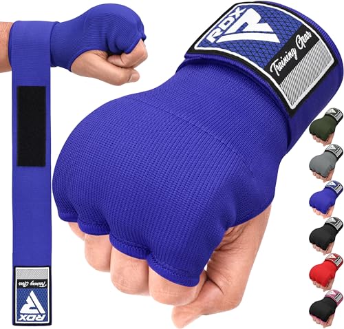 RDX Boxen Elastisch Innenhandschuhe MMA Boxbandagen Handschuhe Daumenschlaufe,blau,L von RDX