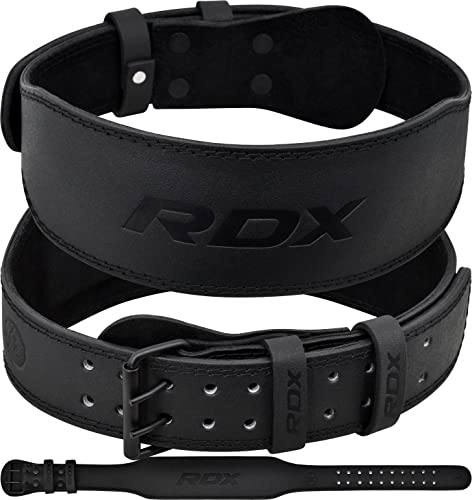 RDX Gewichthebergürtel Leder 4” und 6”, 10 Verstellbar Löcher Trainingsgürtel Schnalle, Powerlifiting Fitness Krafttraining Gürtel Bodybuilding, Gepolstert Gym Weight Lifting Belt, Männer Damen von RDX