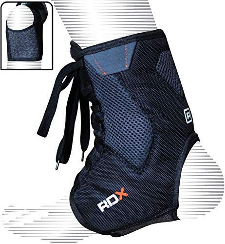 RDX Kompressionsbandage für Fußgelenk, Knöchelstütze, Sport, elastisch, Größe XL, Schwarz von RDX