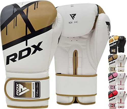 RDX Training Boxhandschuhe Kunstleder Sparring Kickbox Handschuhe Muay thai Sandsackhandschuhe, Color: Gold, GR: 8 oz von RDX