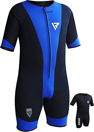 Rdx Kombination Anzug (für Sauna als Schwitzanzug, Fitnesstraining), blau, X-Large. von RDX
