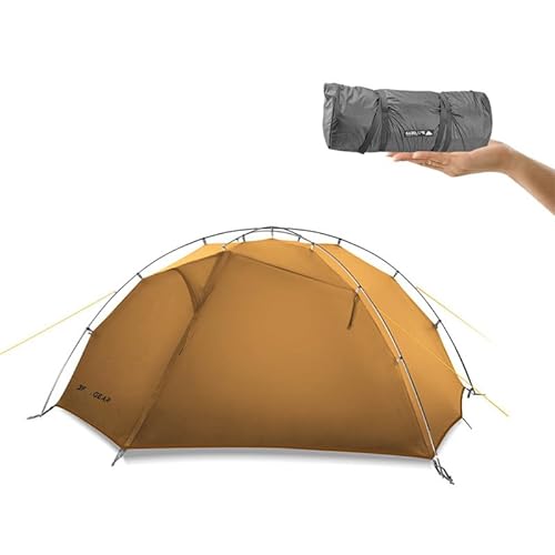 3F UL Gear Taiji 2 Camping Zelt Ultraleichtes, wasserdichtes, professionelles Backpacking-Zelt, 2-Personen-Zelt für Camping/Angeln/Wandern/Klettern (3 Jahreszeiten, Khaki) von RDYMONKEY