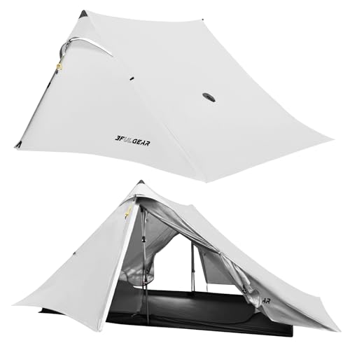 RDYMONKEY 3F UL Gear Lanshan PRO Ultraleicht Zelt für Camping, Zelt 1 Person oder 2 Personen 3/4-Jahreszeiten Wasserdichtes Professionelles Wanderzelt 20D Professionell Camping Zelt von RDYMONKEY