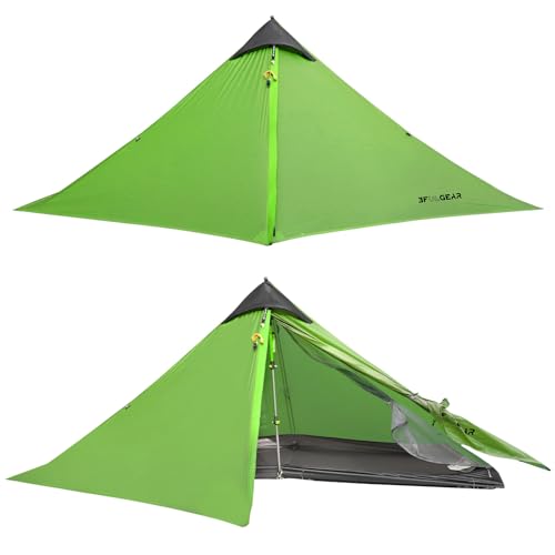 RDYMONKEY UL Gear Lanshan 1 Zelt 1 Person Ultraleicht Zelt Wasserdichtes Professionelles Wanderzelt für 1 Person Camping Doppelschicht (3 Jahreszeiten,Grün) von RDYMONKEY