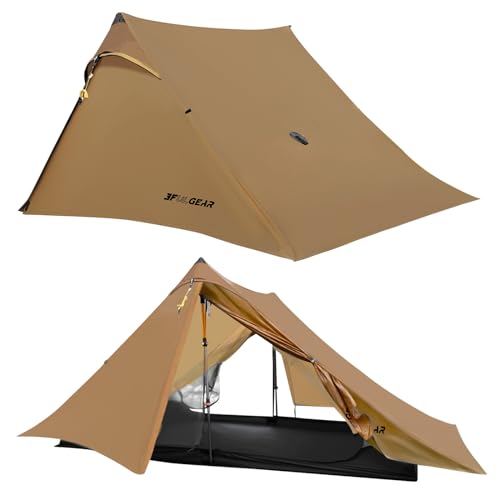 RDYMONKEY UL Gear Lanshan 2 Pro Zelt 2 Personen Ultraleicht Zelt für 2 Personen 20D Wasserdichtes Professionelles Camping Zelt (3 Jahreszeiten, Khaki) von RDYMONKEY