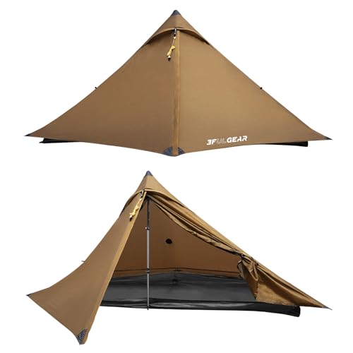 RDYMONKEY UL Gear Lanshan 1 PRO Zelt 1 Person Ultraleicht Camping Zelt Wasserdichtes Professionelles Wanderzelt für 1 Person 20D Professionell Zelt (4 Jahreszeiten, Khaki) von RDYMONKEY