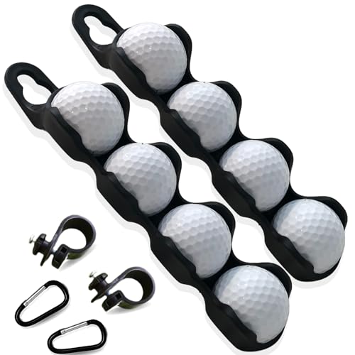 RE GOODS Golfballhalter (2er-Pack) – hält 4 Golfbälle, einfache Befestigung an Tasche oder Wagen, Geschenkzubehör für Männer und Frauen von RE GOODS