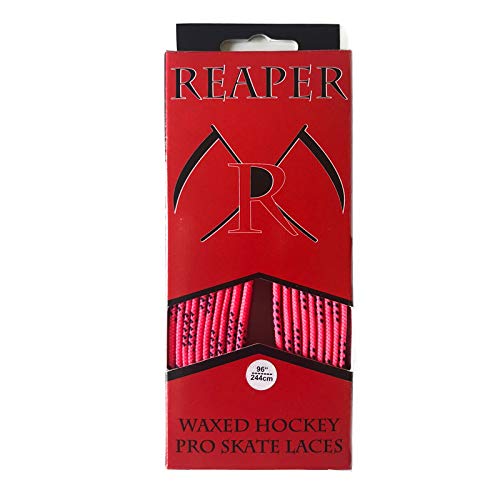 REAPER Hockey Senkel PRO Waxed - Pink 84" (213cm) - 1 Paar gewachste Schnürsenkel für Schlittschuhe von REAPER