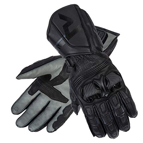 REBELHORN ST Long Leder Motorradhandschuhe für Männer Superfabric Panels SAS-TEC Schaumstoffplatten Belüftung Flexible Elemente Touchscreen Friendly Pads von REBELHORN