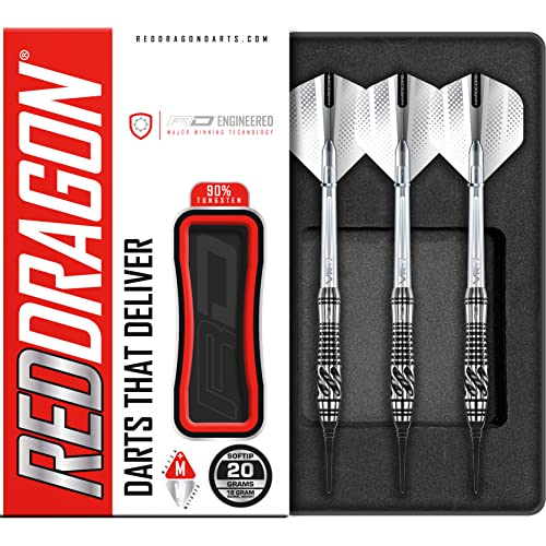 RED DRAGON Askari 18g Fassgewicht, 20g Gesamtgewicht Softip Tungsten Darts mit Flights und Schäfte von RED DRAGON