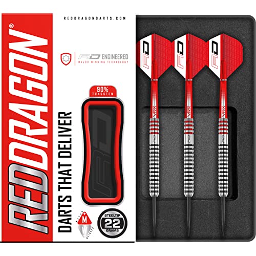 RED DRAGON GT3's 22 Gram Tungsten Professional Darts Set with Flights and Nitrotech Shafts (Stems) von RED DRAGON