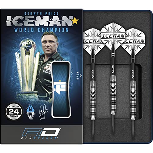 RED DRAGON Gerwyn Price Thunderbolt 24 Gramm Premium Tungsten Darts Set mit Flights und Stielen von RED DRAGON