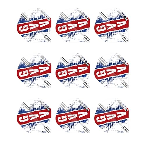 RED DRAGON Hardcore Gian Van Veen Rot, Weiß und Blau Standard Dartflug - 3 Set pro Packung (insgesamt 9 Dart-Flights) von RED DRAGON