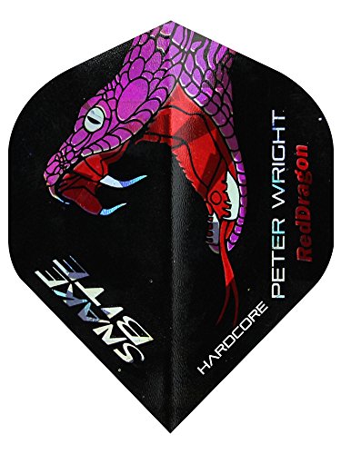 RED DRAGON Hardcore Peter Wright Snakebite Holographische Dart Flights - 3 Sätze pro Packung (9 Flights insgesamt) von RED DRAGON