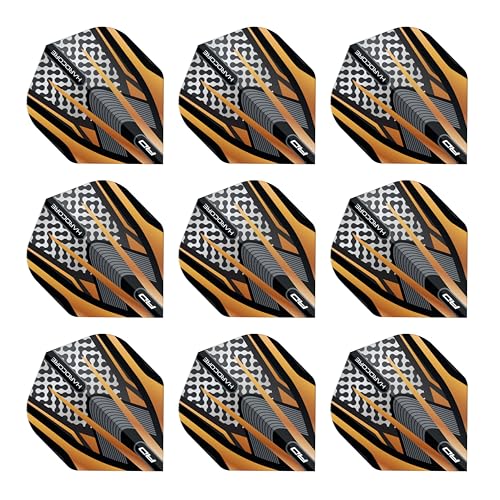 RED DRAGON Hardcore Premium Gold, Schwarz und Grau Dartflug - 3 Set pro Packung (insgesamt 9 Dart-Flights) von RED DRAGON