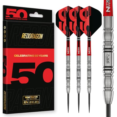 RED DRAGON Penetrator 4 – 23g professionelle Wolfram Dartpfeile | Leistungsstarker Dartpfeil Metallspitze | 50 Jahre Klassiker-Kollektion | Robustes Darts für den Wettkampf von RED DRAGON