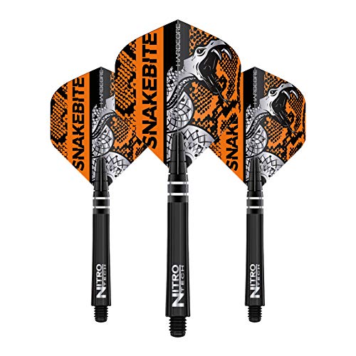 RED DRAGON Peter Wright Snakebite Hardcore Orange Combo - 3 Sets Per Pack (9 Dart Flights in total) von RED DRAGON