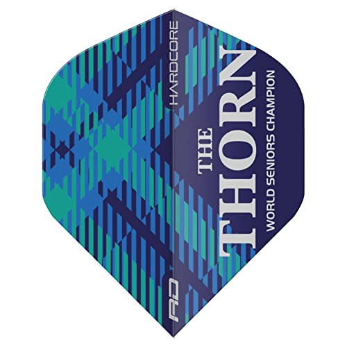 RED DRAGON Robert Thornton Hardcore World Seniors Blue Dart Flights – 3 Sets pro Packung (insgesamt 9 Dart Flights) von RED DRAGON