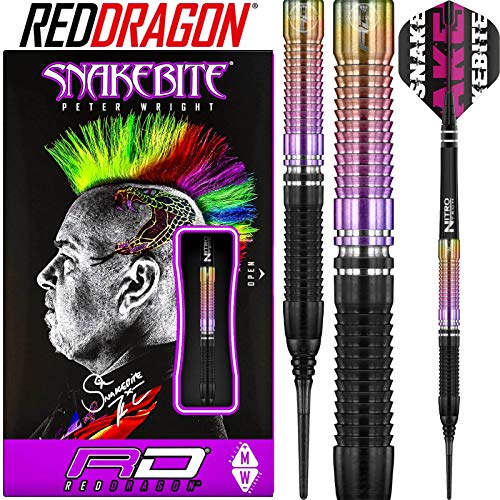 RED DRAGON Snakebite Weltmeister 2020 Auflage Softip: 22 Gramm Wolframpfeile Einschließlich Flüge und Stiele von RED DRAGON