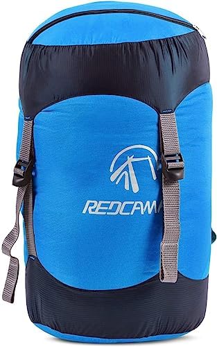 REDCAMP 17L Nylon-Kompressions-Packsack für Schlafsack, Leichter kompakter Kompressionssack für Camping, Outdoor-Wandern, Rucksackwandern, Reisen, Blau Medium von REDCAMP