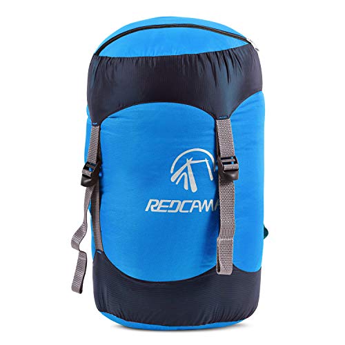 REDCAMP Nylon-Kompressionssack, leichter Schlafsack, Kompressionssack, ideal für Rucksackreisen, Wandern und Camping, Blau M von REDCAMP