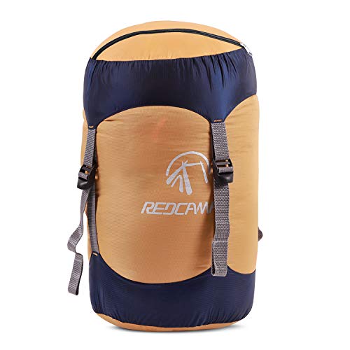 REDCAMP Nylon-Kompressionssack, leichter Schlafsack, Kompressionssack, ideal für Rucksackreisen, Wandern und Camping, Orange S von REDCAMP