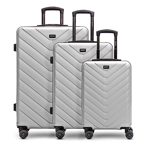 REDOLZ Hartschalen 3er Koffer-Set | Leichte Reise-Trolleys - hochwertiges ABS Material | Damen/Herren 4 Doppelrollen & TSA-Schloss (Essentials 07) von REDOLZ