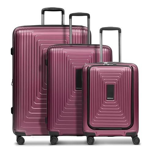 REDOLZ Hartschalen Koffer-Set-3-teilig | S 55 cm Laptopfach + M 66 cm + L 77 cm | Dehnfalte erweiterbar | Ultra-leicht | 4-Rollen & TSA (Essentials 14) von REDOLZ