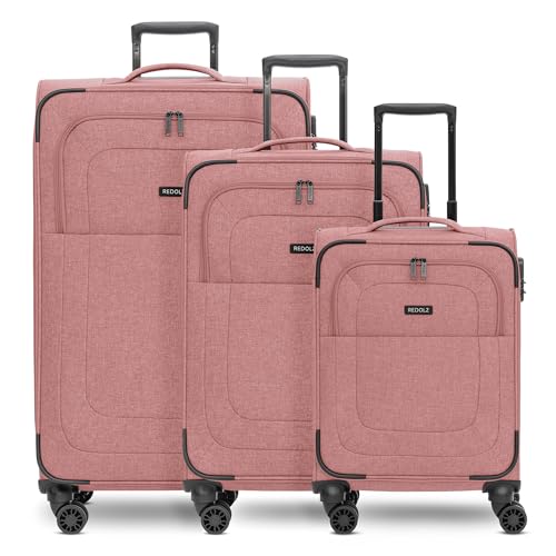 REDOLZ Koffer-Set 3-teilig für Damen & Herren | leichte & stabile Reise-Trolleys, hochwertiges Softcase, 4 Doppelrollen & TSA-Schloss |erweiterbar mit Dehnfalten (Essentials 12) von REDOLZ