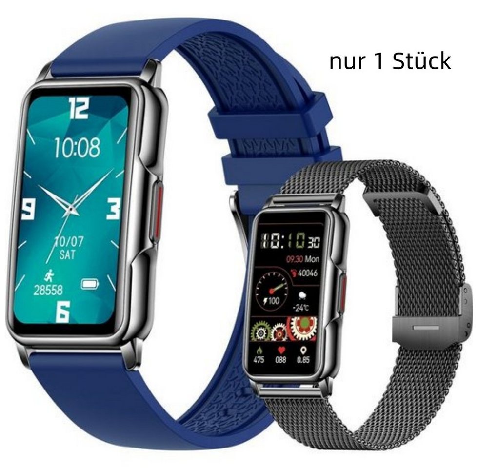 REDOM Damen Herren Fitness Uhr Uhren Tracker Smart Watch Sportuhr Armbanduhr Smartwatch (1,47 Zoll) nur 1 Stück Fitnessuhr mit Anruferinnerung, 1-tlg., Austauschbare Armbänder, Touchscreen, für iOS/Android, mit Pulsmesser Schrittzähler Schlafmonitor Aktivitätstracker von REDOM