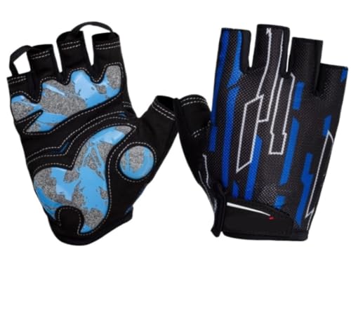 REEKOS Radsporthandschuhe Fahrradhandschuhe Halbfinger-Handschuhe, Fahrradhandschuh, Mountainbike, Herren, Damen, Gel-Pad, rutschfest Radhandschuhe Sporthandschuhe (Color : Blue, Size : XL) von REEKOS