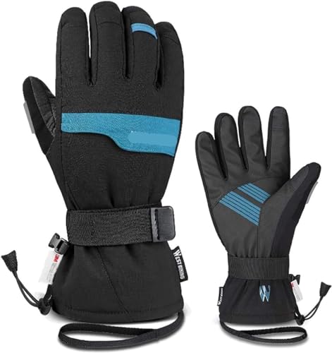 REEKOS Radsporthandschuhe Fahrradhandschuhe Handschuh Winter Super Warm 3M Thinsulate Schneemobil Touchscreen Motorrad Radfahren Radhandschuhe Sporthandschuhe(Color:Blue,Size:XL) von REEKOS