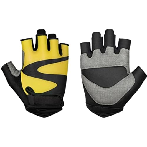 REEKOS Radsporthandschuhe Fahrradhandschuhe Handschuhe Fahrradhandschuhe Gym Fitness Atmungsaktive Mountainbike Sporthandschuhe Radhandschuhe Sporthandschuhe(Color:Yellow,Size:L) von REEKOS