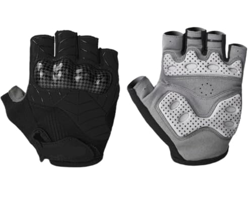 REEKOS Radsporthandschuhe Fahrradhandschuhe Handschuhe Für Herren, 1 Paar Halbfinger-Handschuhe Für Fahrrad- Und Motorradhandschuhe Radhandschuhe Sporthandschuhe (Color : Svart, Size : L) von REEKOS