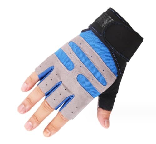REEKOS Radsporthandschuhe Fahrradhandschuhe Handschuhe Für Männer, Fitness-Handschuhe Für Männer Und Frauen, Handgelenkstütze, Trainingshandschuhe Radhandschuhe Sporthandschuhe(Color:Blue,Size:XL) von REEKOS