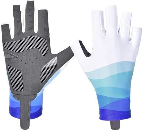 REEKOS Radsporthandschuhe Fahrradhandschuhe Handschuhe Für Männer Und Frauen, Halbfinger-Sport, Auf Der Suche Nach Fitness-Handschuhen Radhandschuhe Sporthandschuhe(Color:Blue,Size:XL) von REEKOS