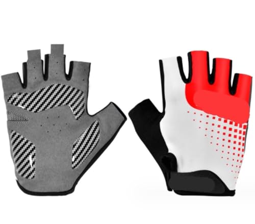 Radsporthandschuhe Fahrradhandschuhe Handschuhe Für Damen Und Herren, rutschfeste Motorrad-Rennhandschuhe, Mountainbike- Und Rennrad-Handschuhe Radhandschuhe Sporthandschuhe (Color : Rood, Size : XL von REEKOS