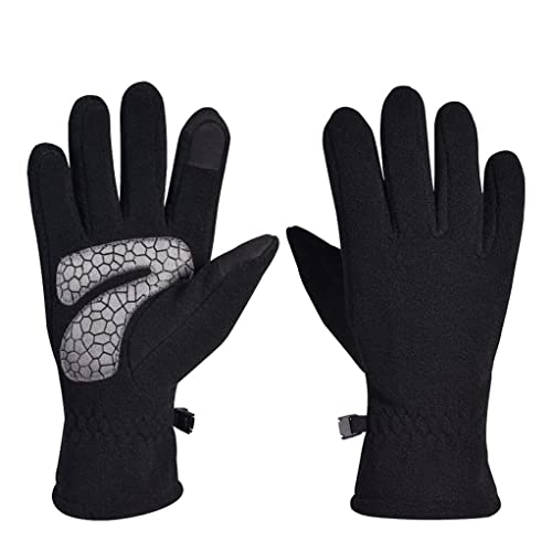 Radsporthandschuhe Fahrradhandschuhe Winter Outdoor Herren Sport Touchscreen Handschuhe Polar Fleece Reiten Warme Handschuhe Radhandschuhe Sporthandschuhe(Color:Svart,Size:21.8CM) von REEKOS