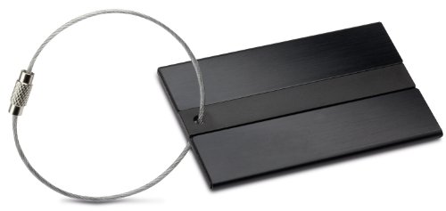REFLECTS Kofferanhänger aus hochwertigem Aluminium mit Kabelverschluss und Adressschild Kissimmee Schwarz von REFLECTS