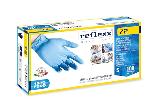 REFLEXX R72, puderfreie Nitrilhandschuhe Gr. 3,9, speziell für Lebensmittel, 100 Stück von REFLEXX
