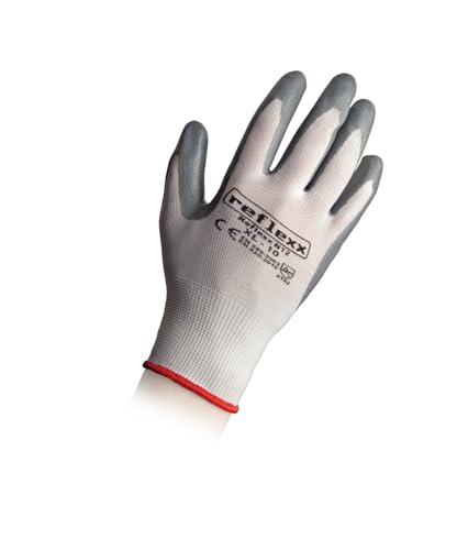 Reflexx N12, Handschuhe mit Nitrilunterstützung, 1 Paar, Weiß/Grau, S von REFLEXX
