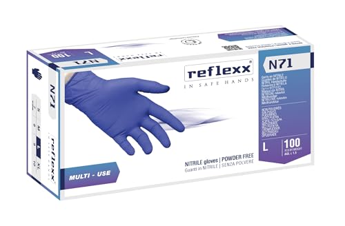 Reflexx N71/L Puderfrei Nitrilhandschuhe – g. 4.2 (M) von REFLEXX