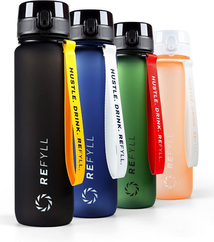 REFYLL Trinkflasche Sport-Trinkflasche 1L Go" Mit Fruchteinsatz, BPA-Frei, Soft Touch, Tritan I Fitness Trinkflasche I Wasserflasche für Sport" von REFYLL